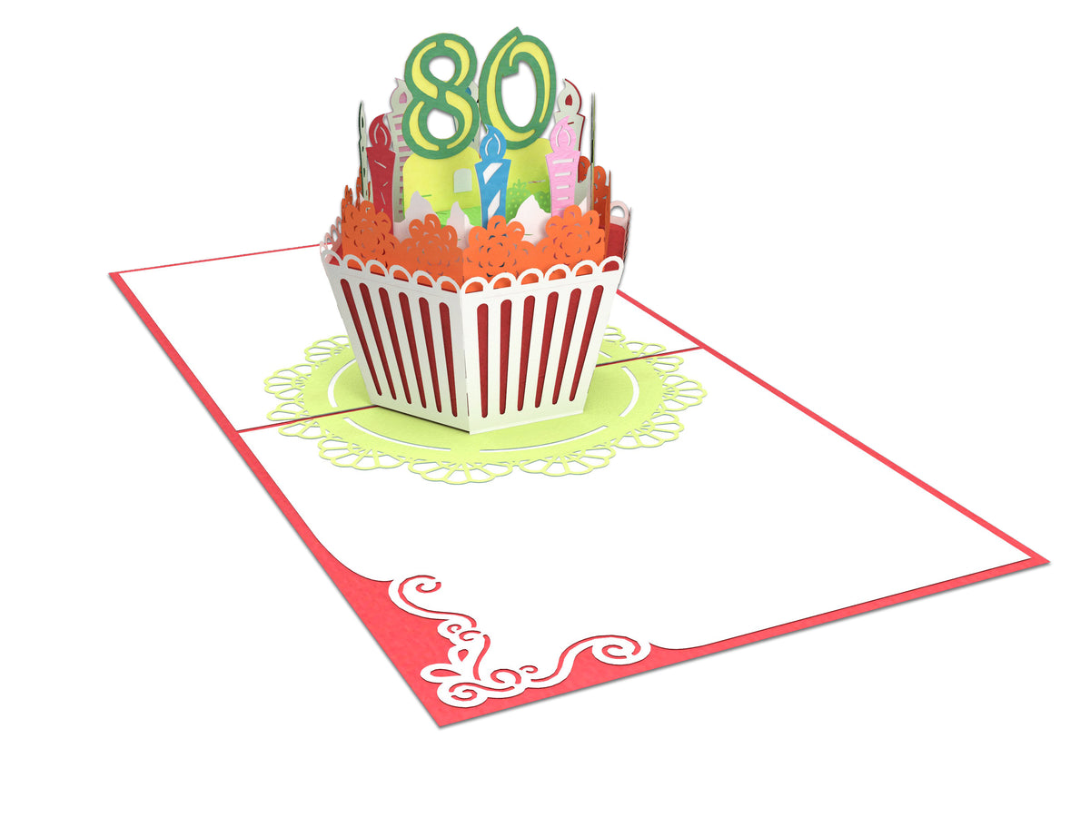 Birthday Pop-Up Card for the Age of 80th to 89th
