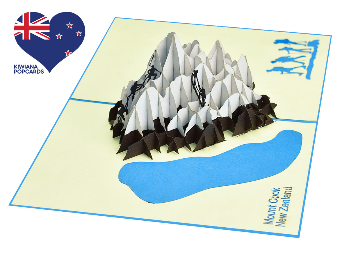 Mount Cook New Zealand 3D Creative Pop Up Card - from above