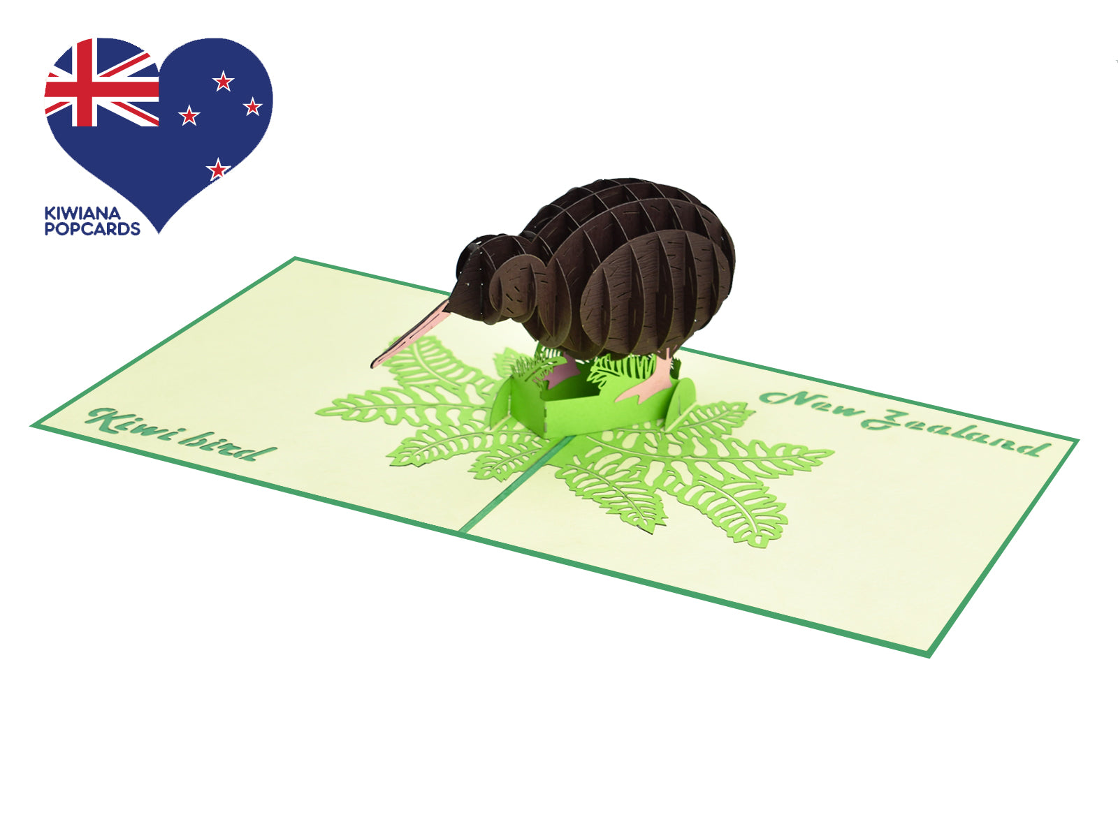 New Zealand Brown Kiwi 3D Creative Pop Up Card