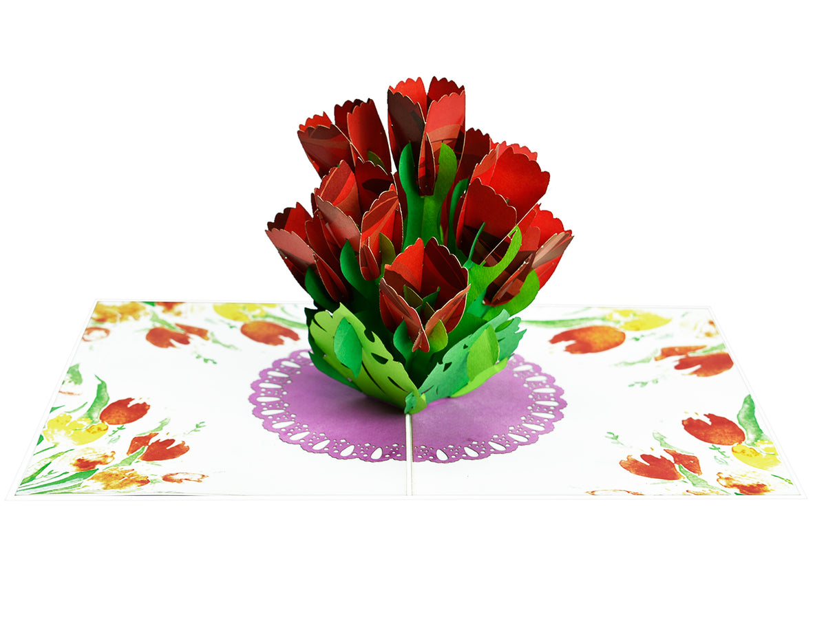 Red Tulips Pop-Up Card