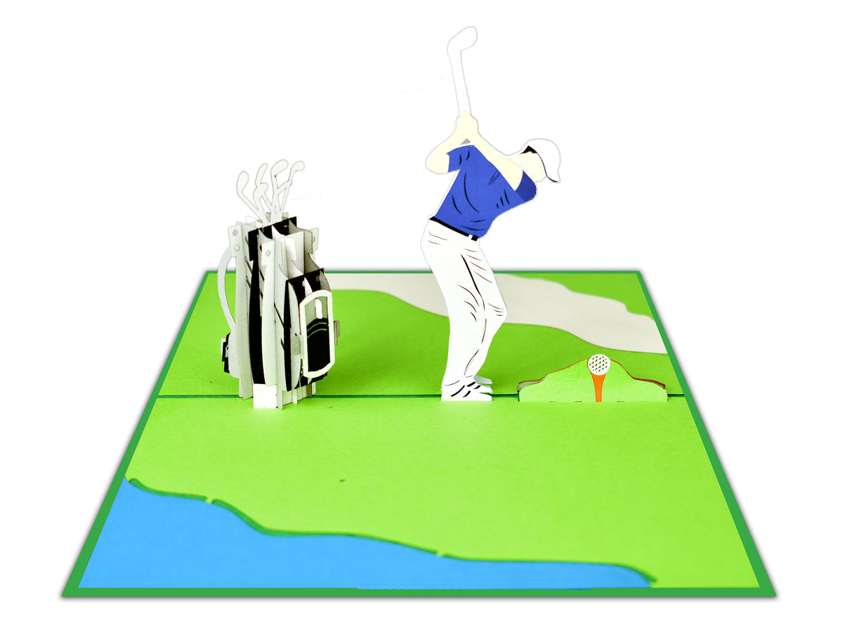 Playing Golf Pop-Up Card
