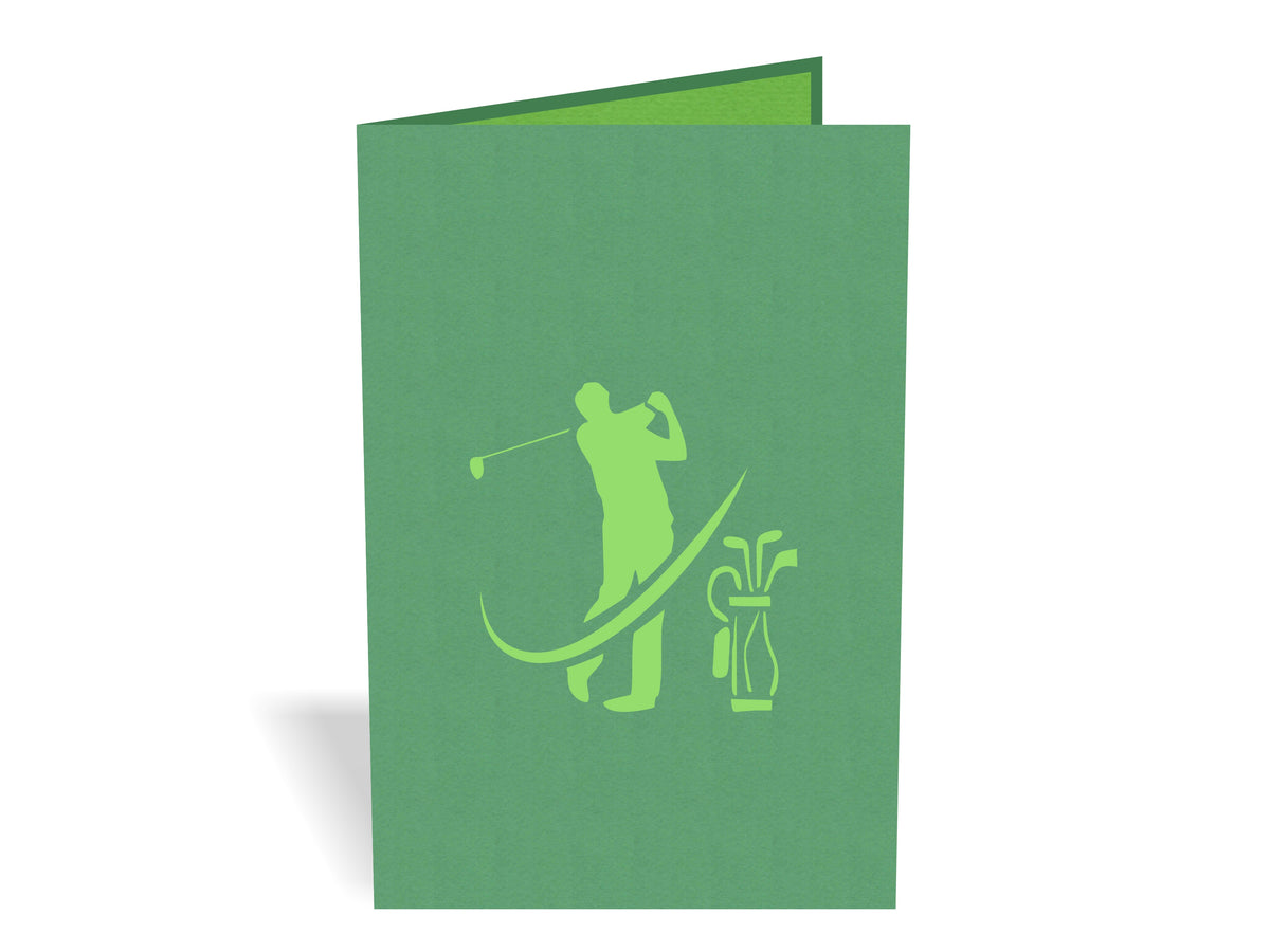 Playing Golf Pop-Up Card