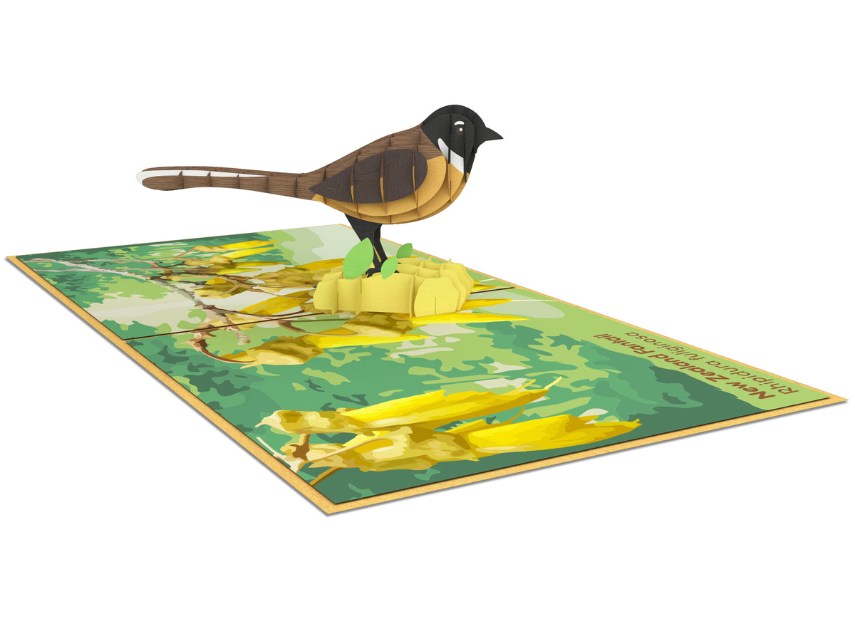 New Zealand Fantail (Piwakawaka) Pop-Up Card