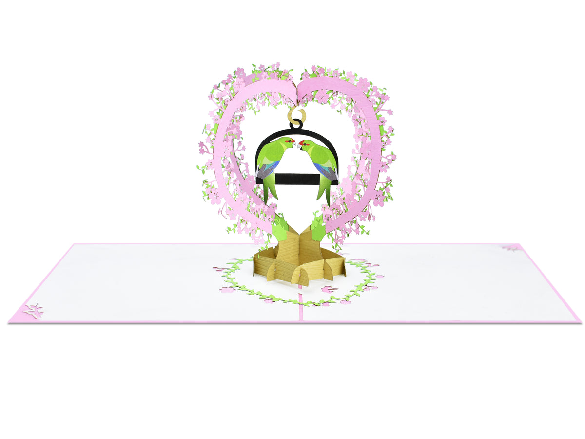 Kakariki Parrots Bird 3D Creative Pop Up Card