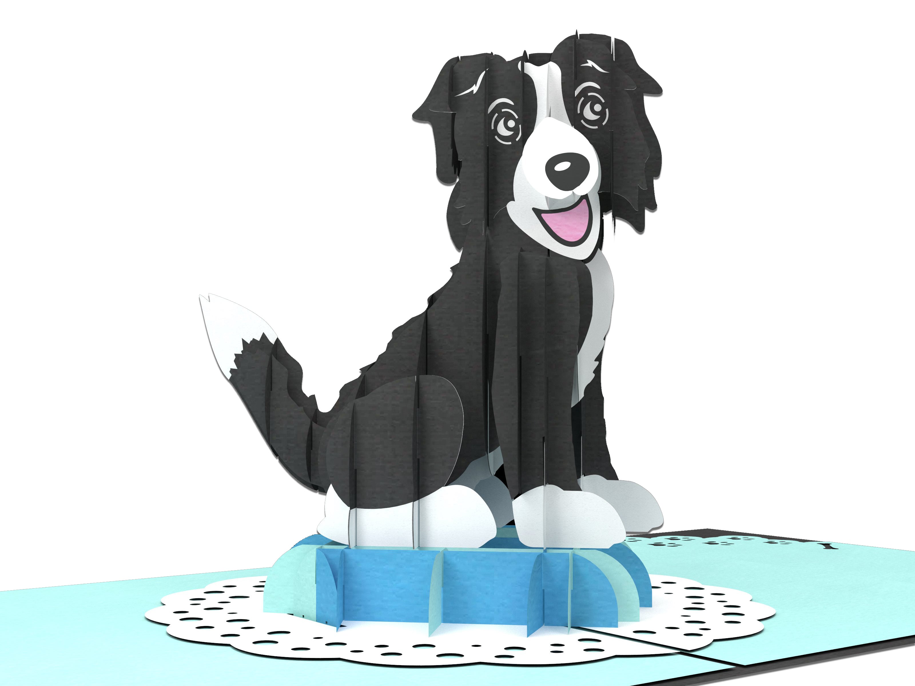 Male Border Collie Pop Up Card Creative Popcards