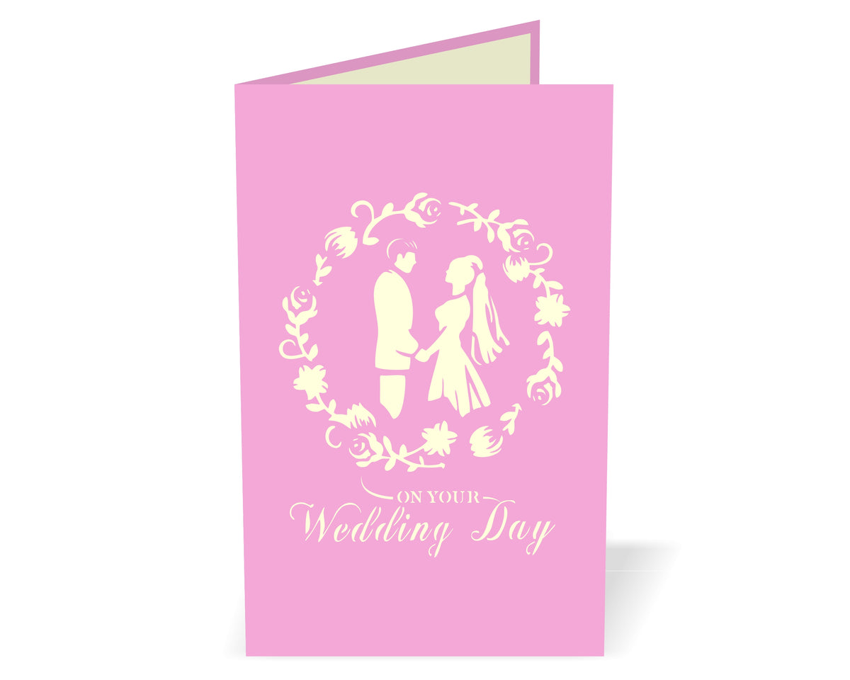 Couple On Wedding Day Pop-Up Card