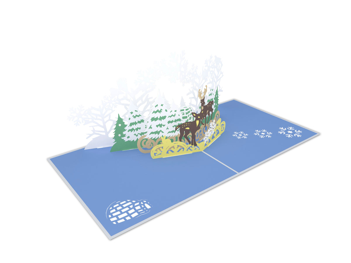 Christmas Winter Snow Scene Pop-Up Card