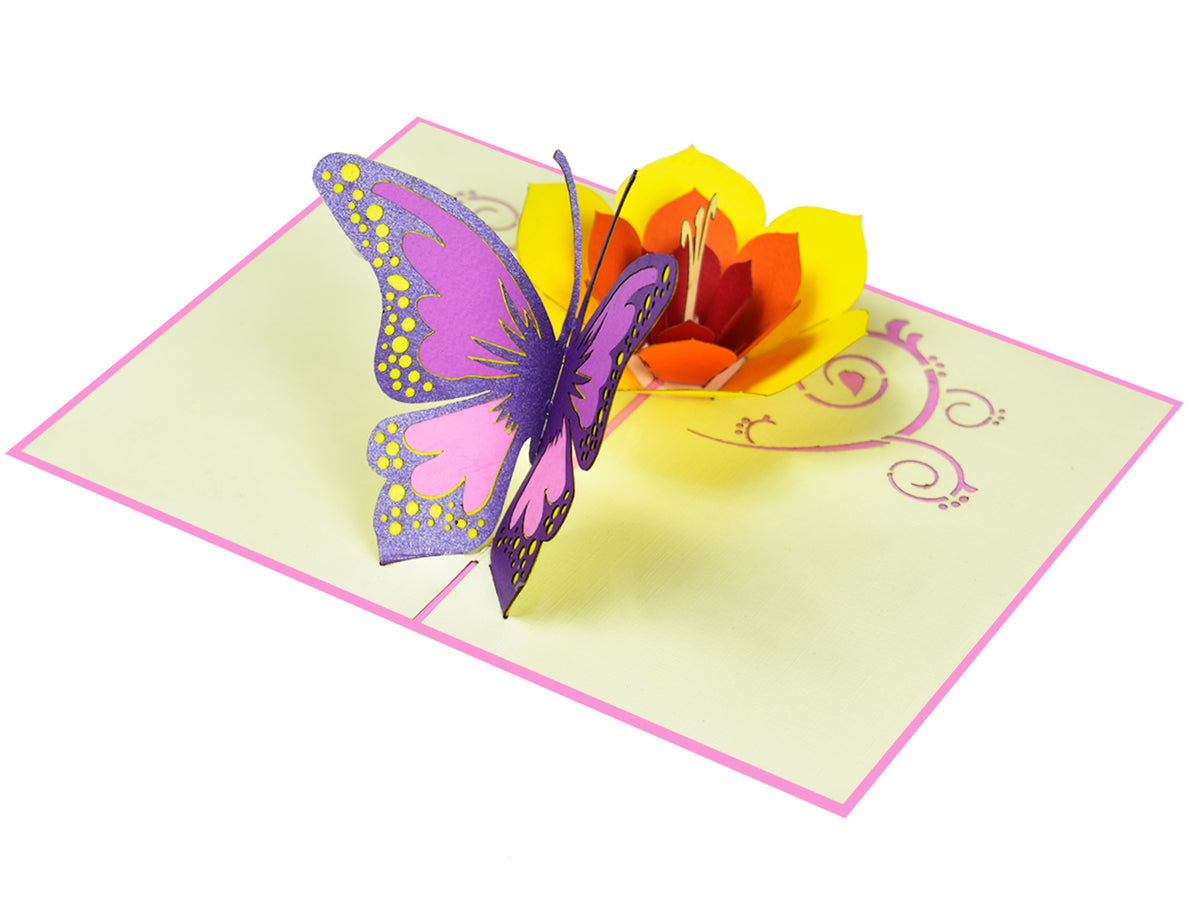 Purple Butterfly Pop-Up Card