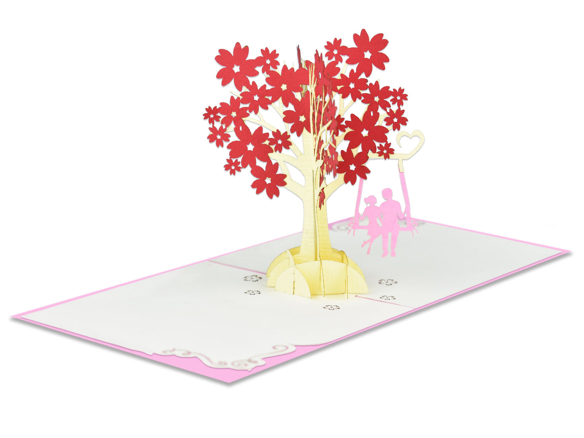 Couple Under Cherry Blossoms Pop-Up Card