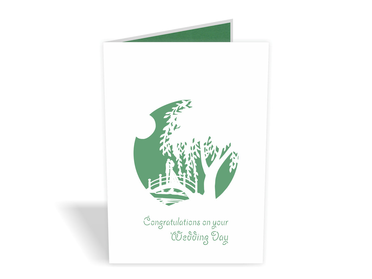 Willow Wedding Scene Pop-Up Card