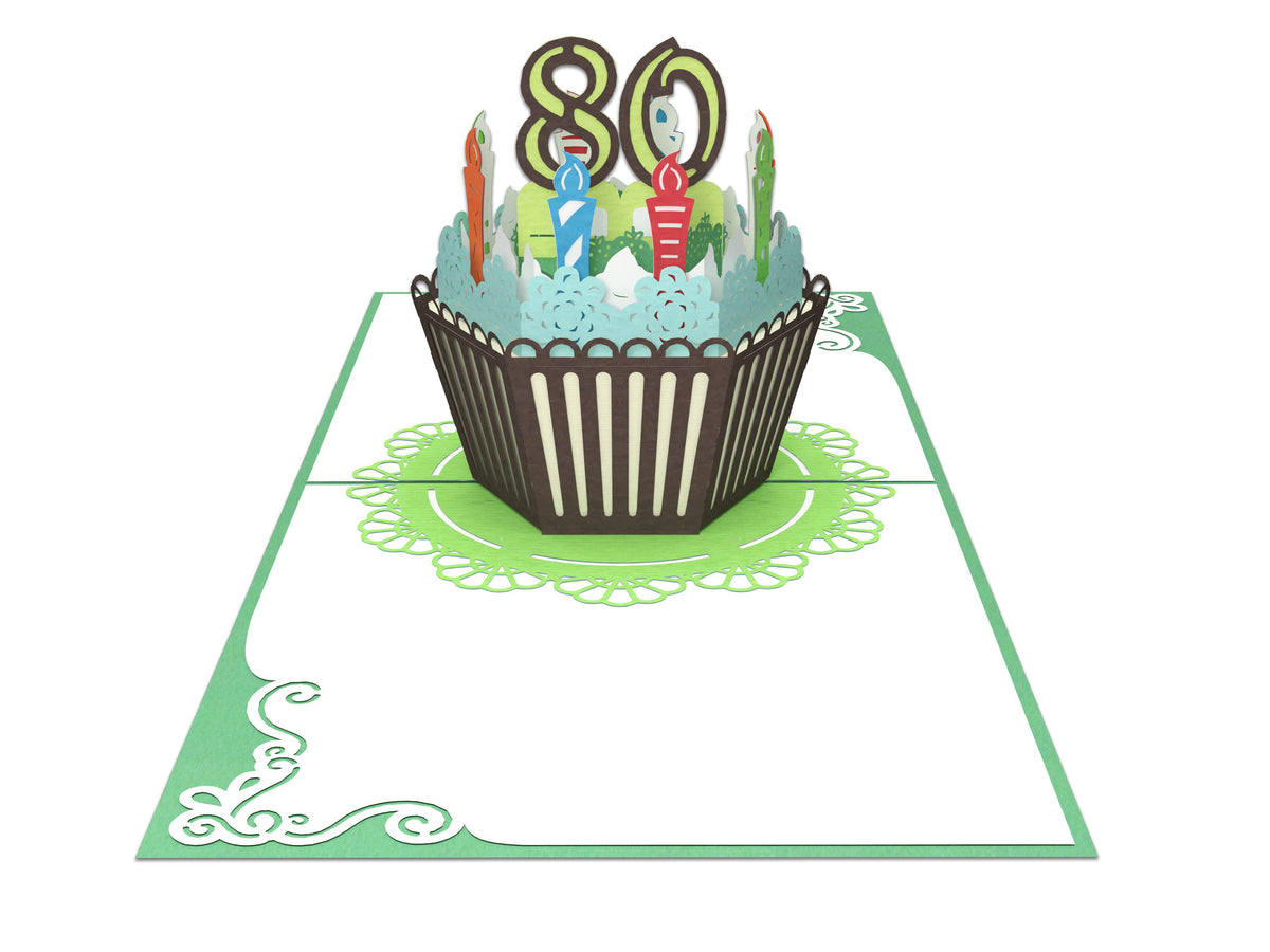 Birthday Pop-Up Card for the Age of 80th to 89th