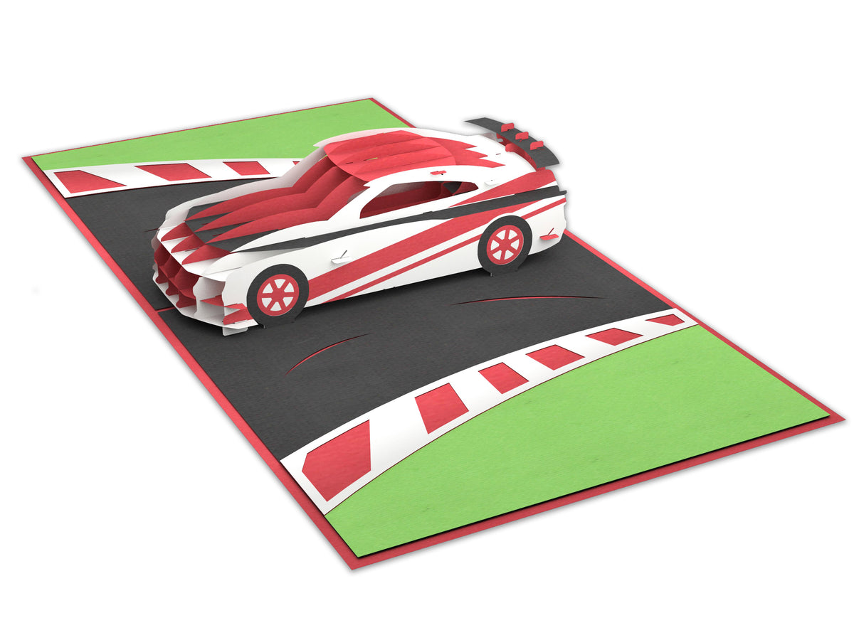 V8 Super Racing Car Pop-Up Card
