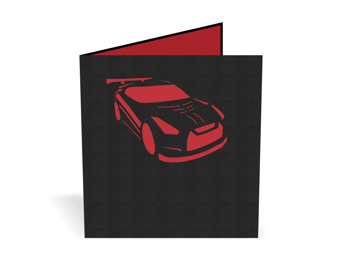 V8 Super Racing Car Pop-Up Card