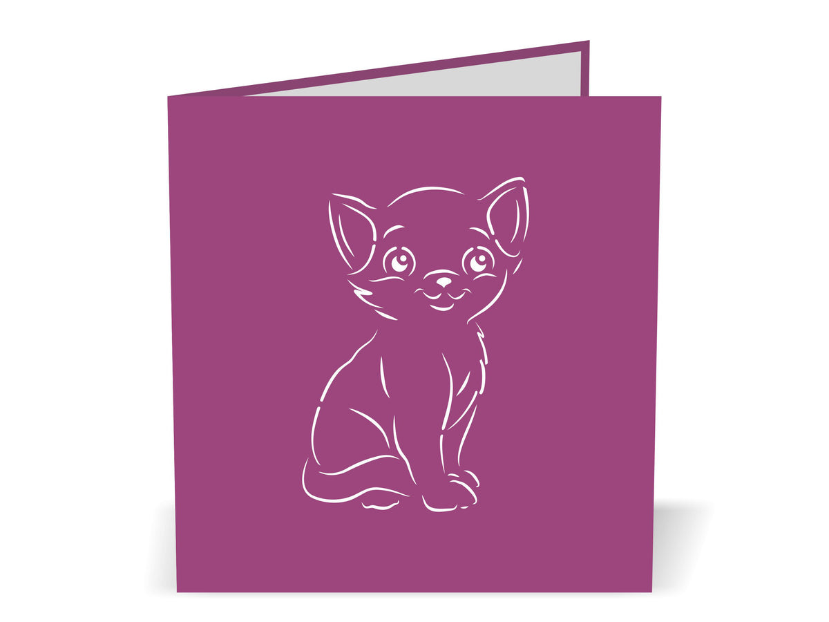 Orange Cat 3D Creative Pop Up Card - outside