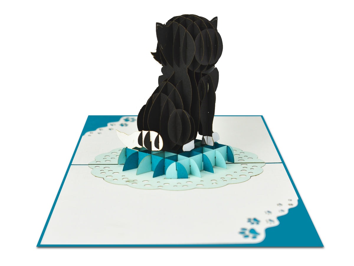 Black Cat 3D Creative Pop Up Card - back