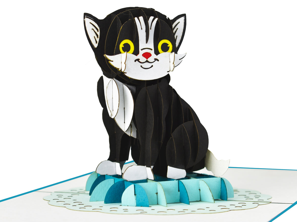 Black Cat 3D Creative Pop Up Card - close up