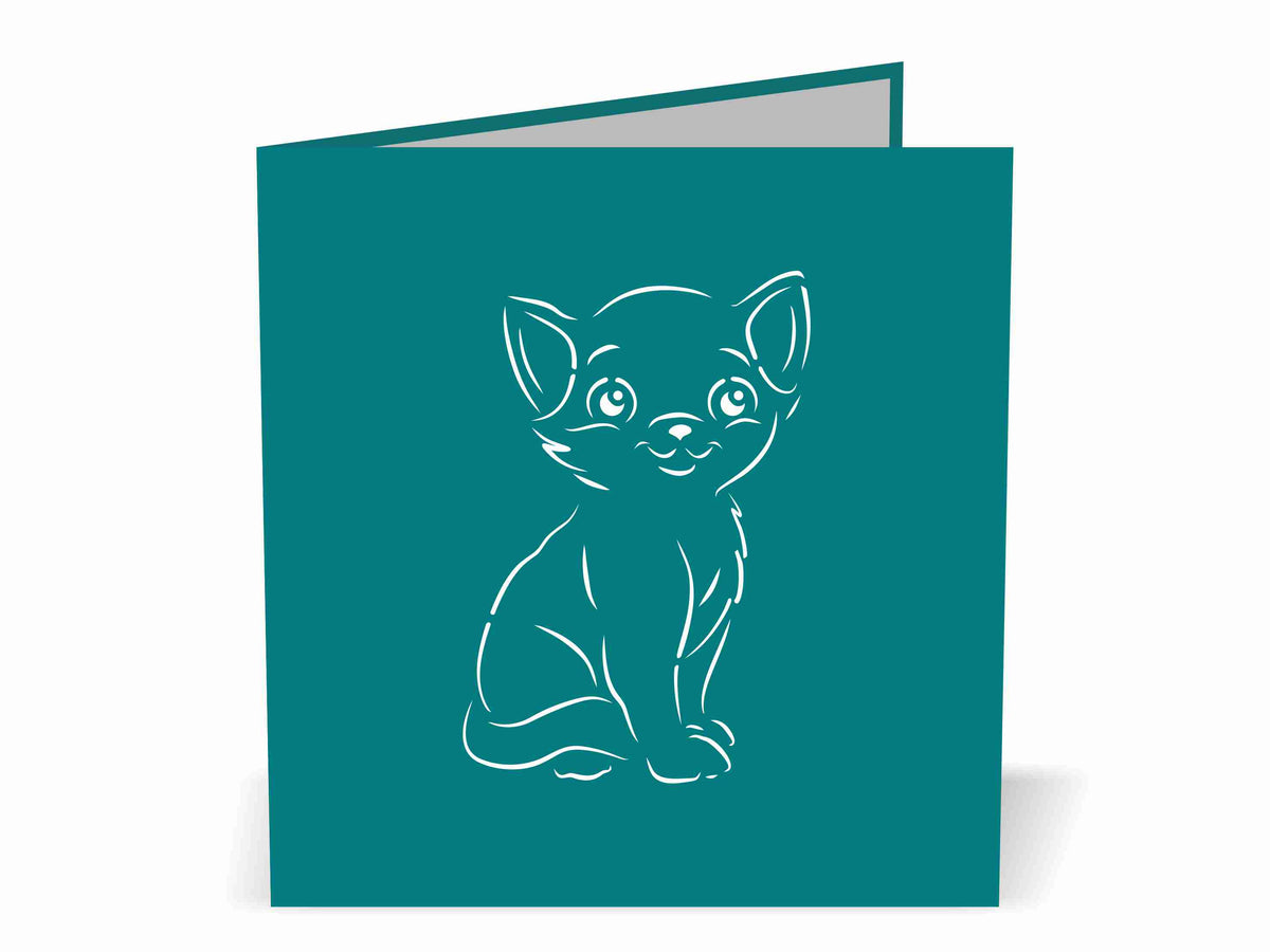 Black Cat 3D Creative Pop Up Card - outside