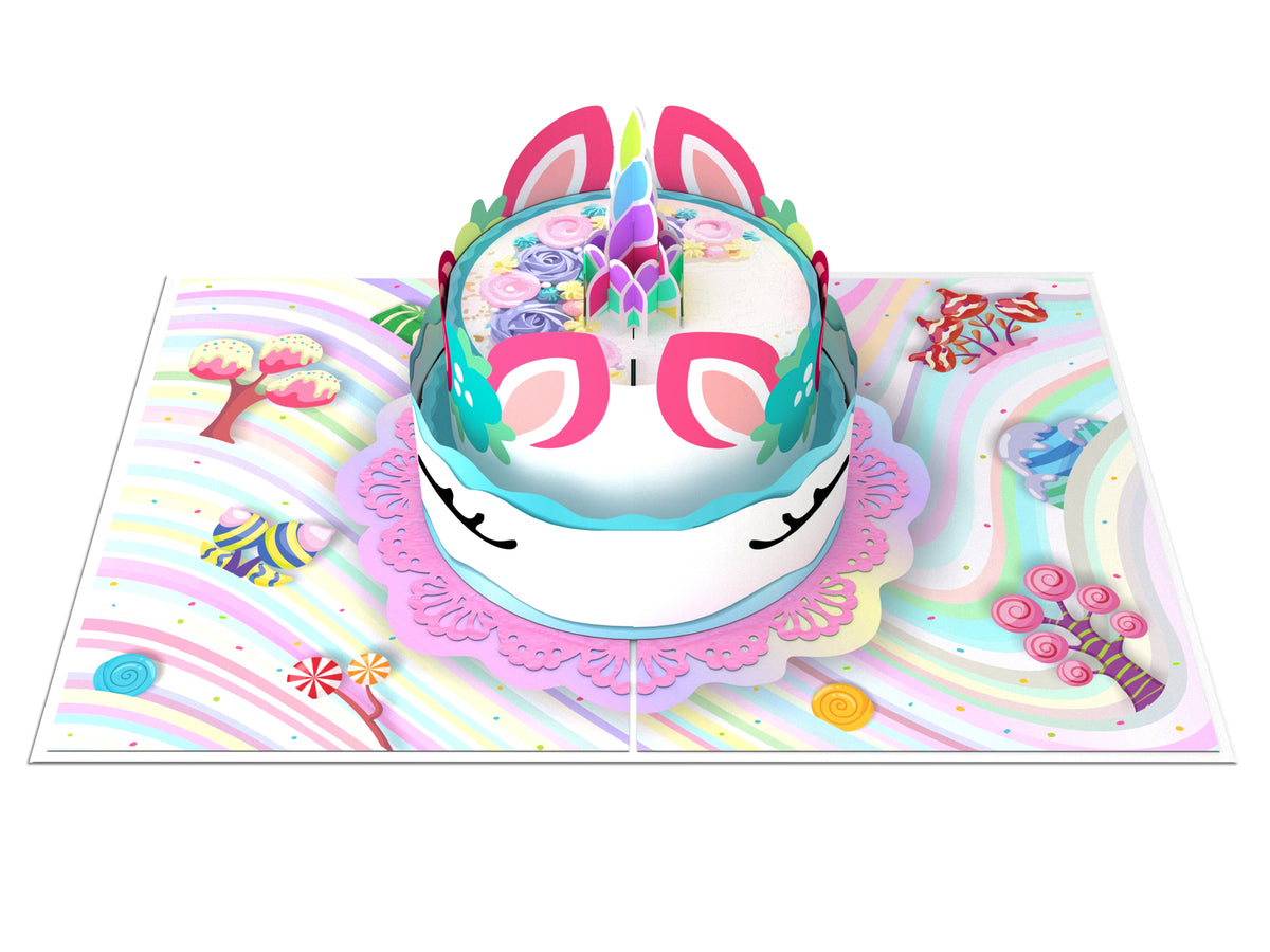 Unicorn Birthday Cake Pop-Up Card
