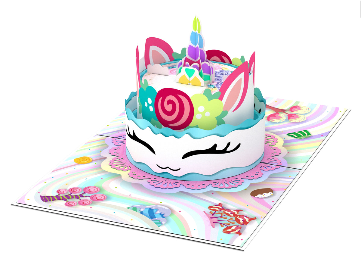 Unicorn Birthday Cake Pop-Up Card