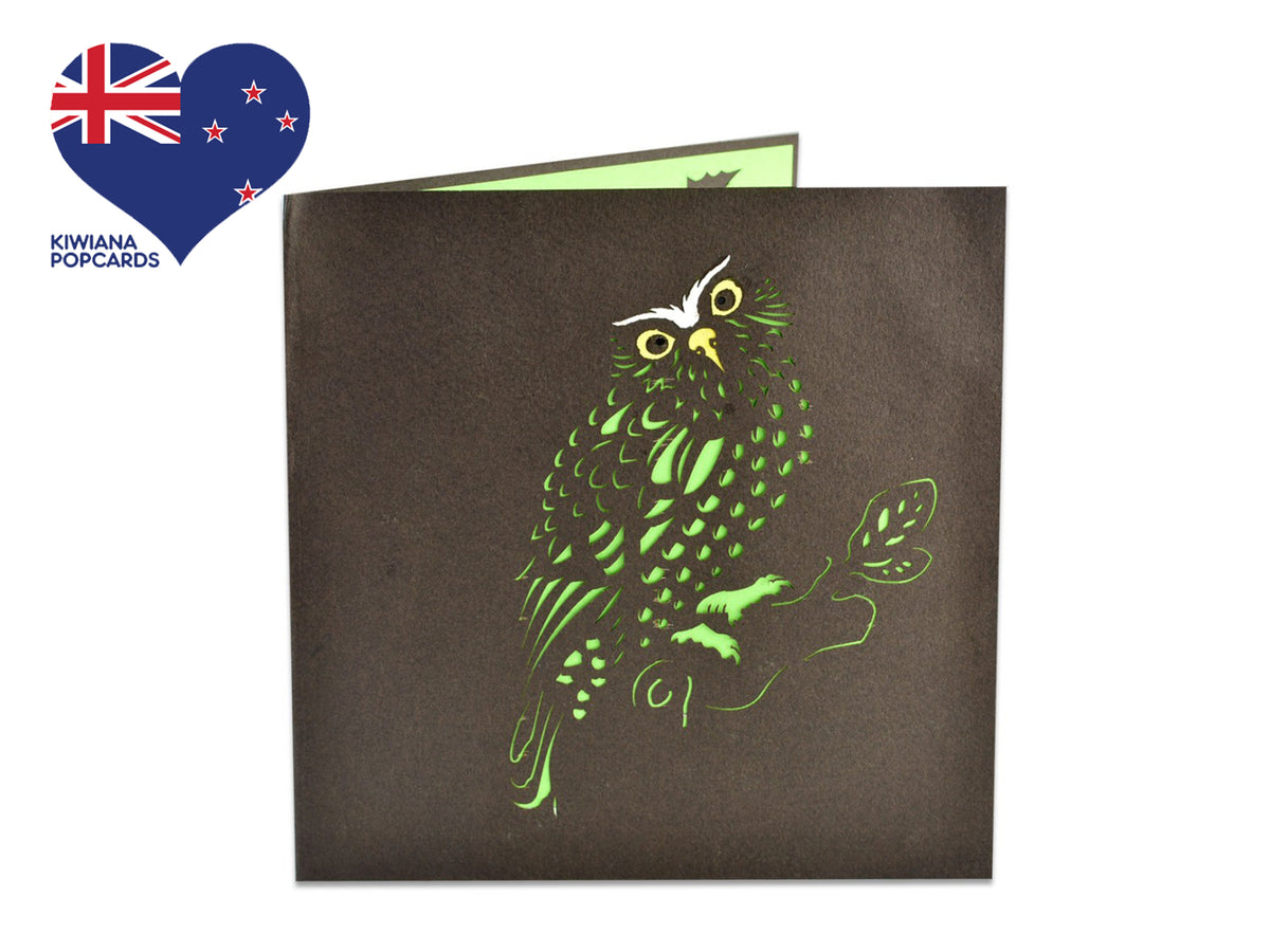 New Zealand Morepork Pop-Up Card