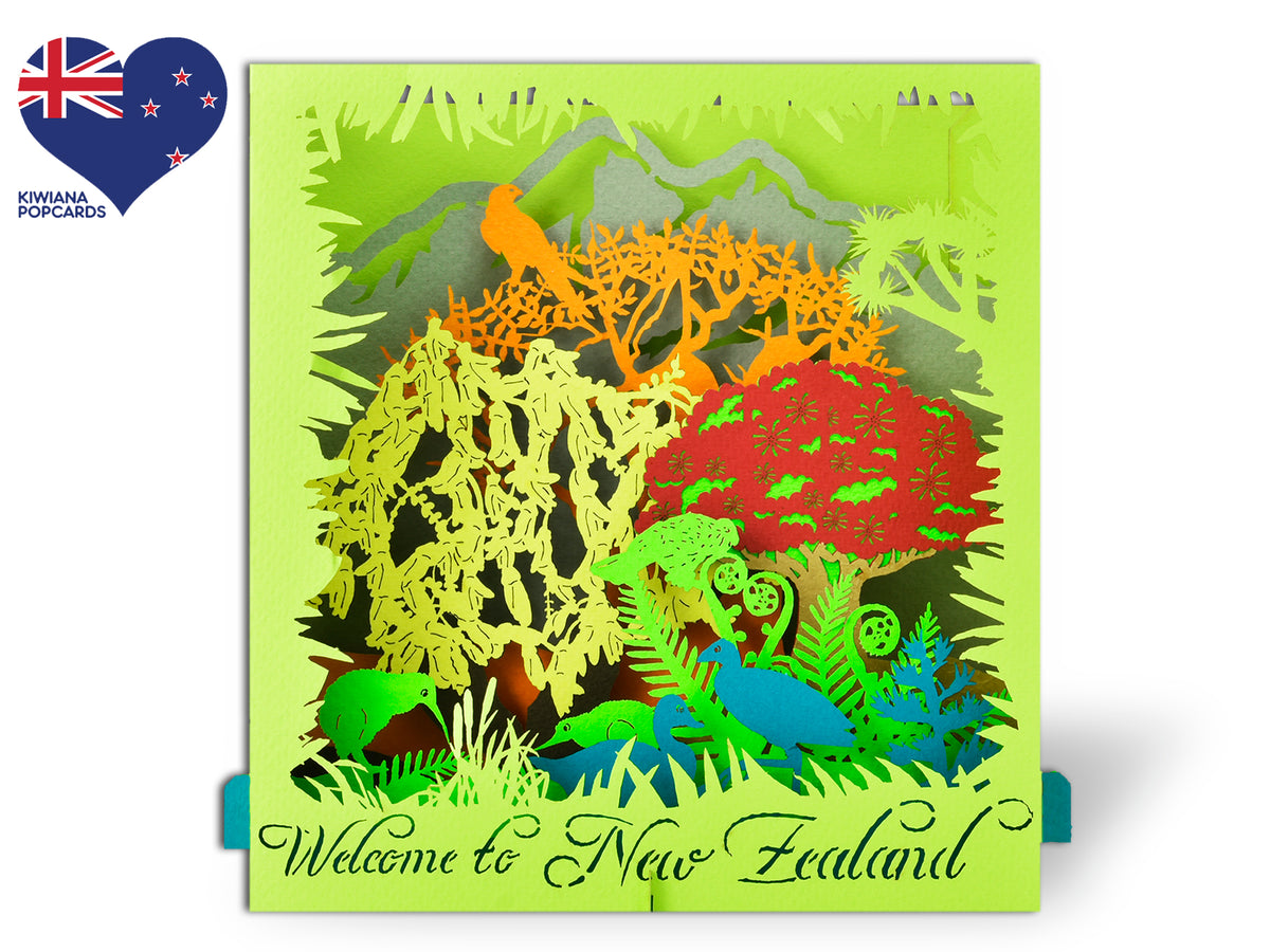 New Zealand Kiwiana Nature Pop-Up Card