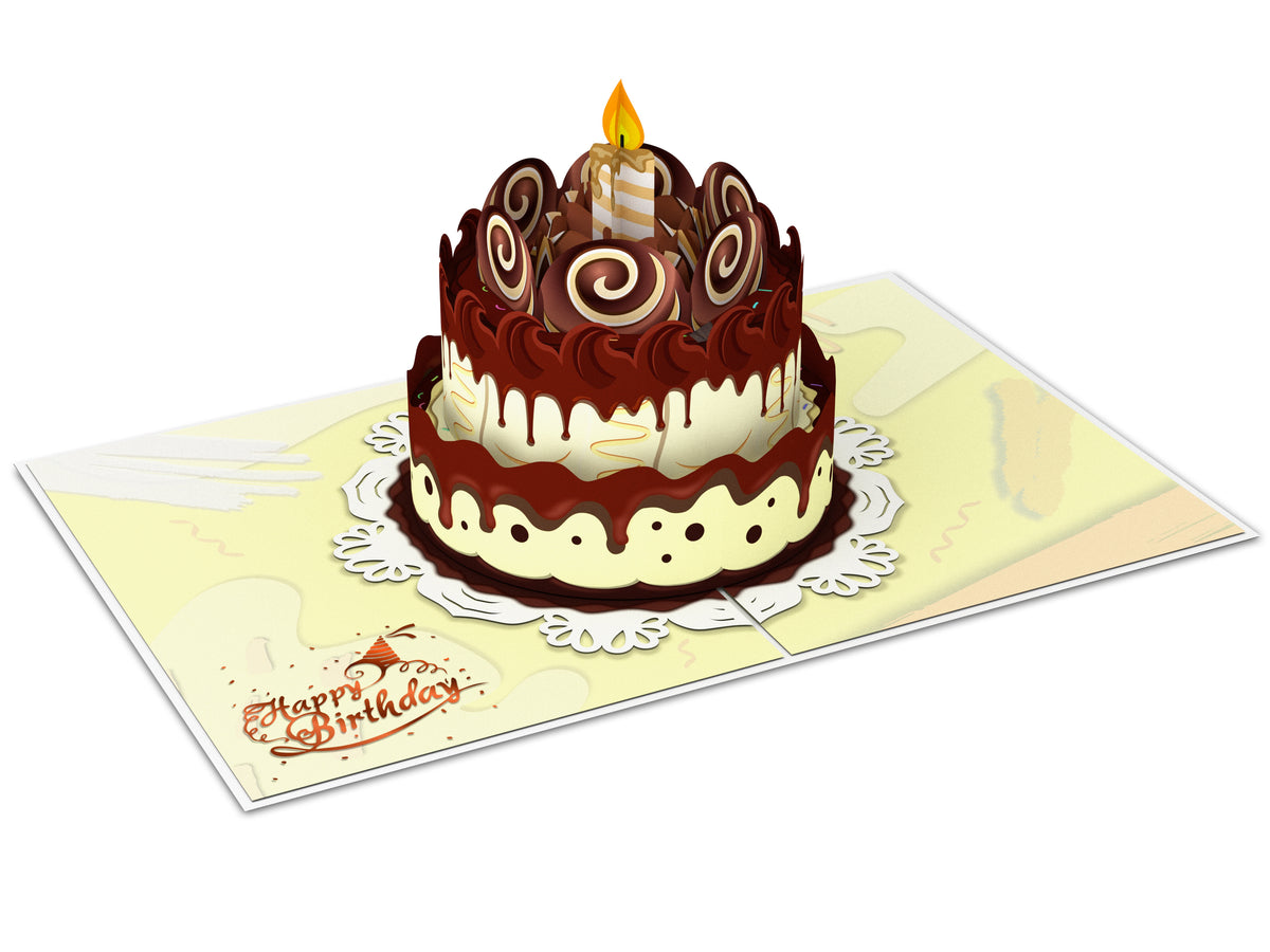 Chocolate Birthday Cake Pop-Up Card