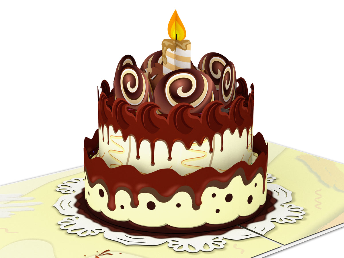 Chocolate Birthday Cake Pop-Up Card