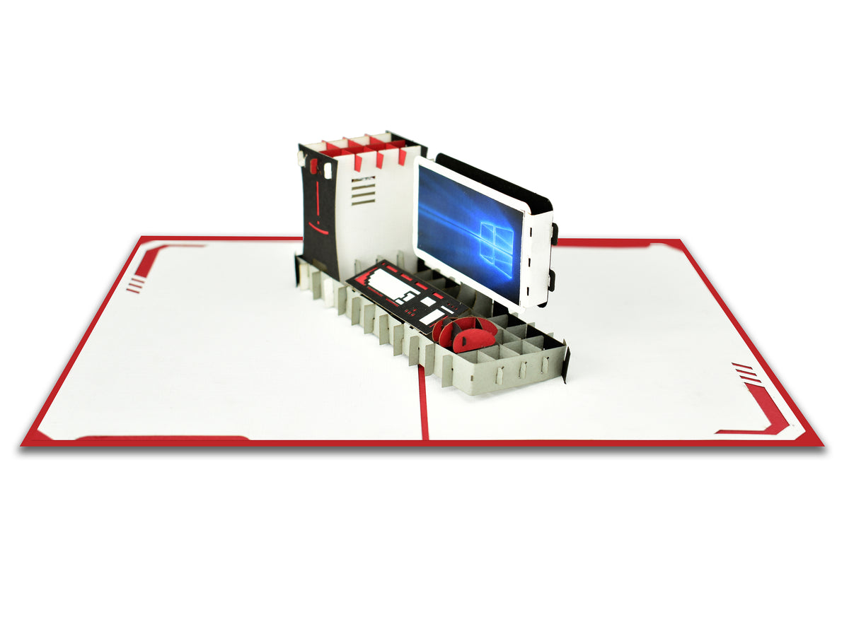 Desktop Computer 3D Creative Pop Up Card