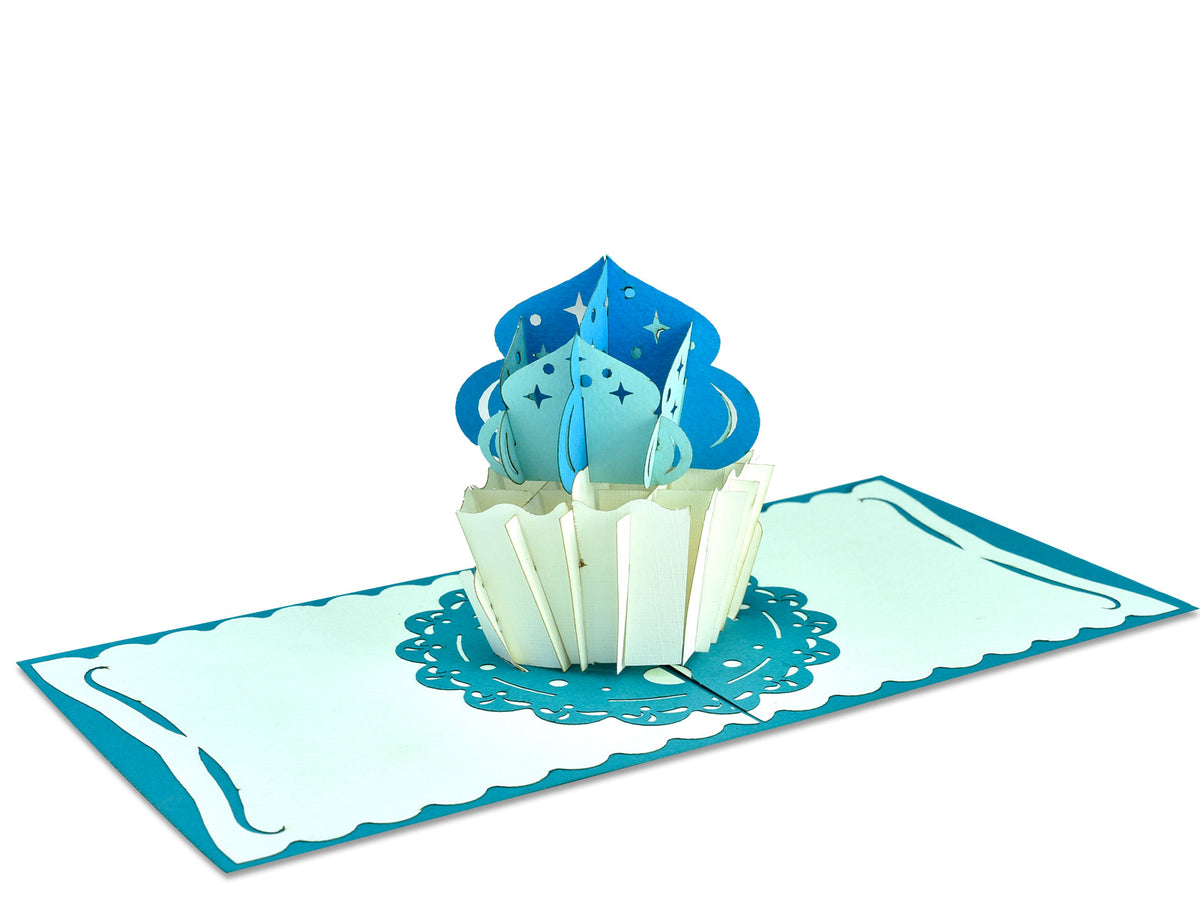 Blue Cupcake Pop-Up Card
