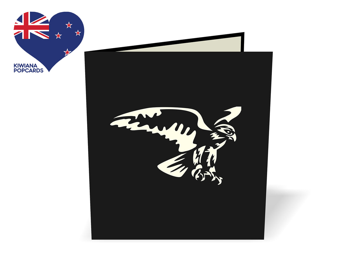 New Zealand Falcon 3D Creative Pop Up Card - outside