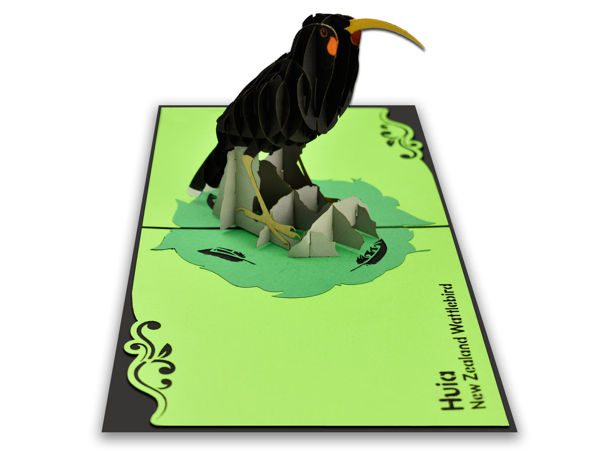 New Zealand Huia Bird Pop-Up Card