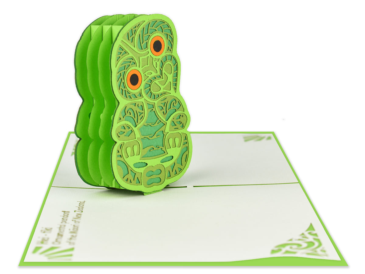 New Zealand Hei -tiki 3D Creative Pop Up Card - alternate view