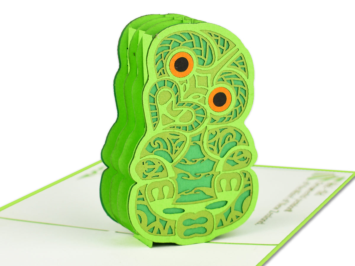 New Zealand Hei -tiki 3D Creative Pop Up Card - close up