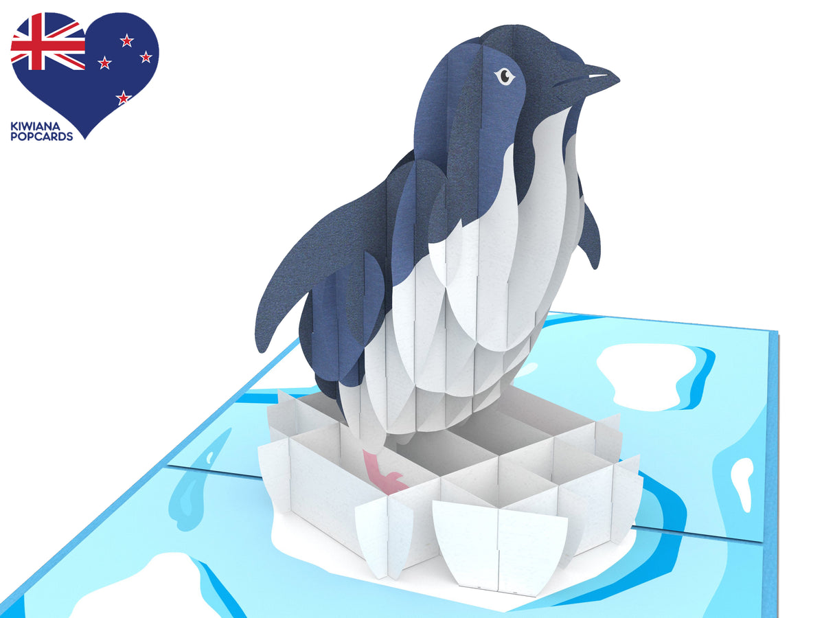 Blue Penguin Pop-Up Card