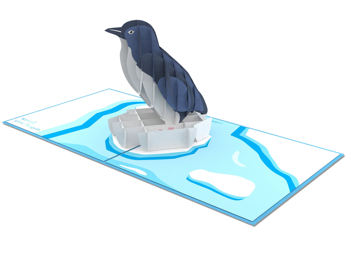 Blue Penguin Pop-Up Card