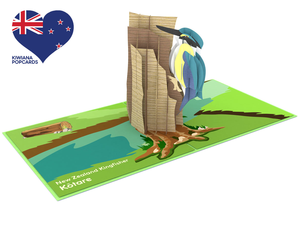 New Zealand Sacred kingfisher Pop-Up Card