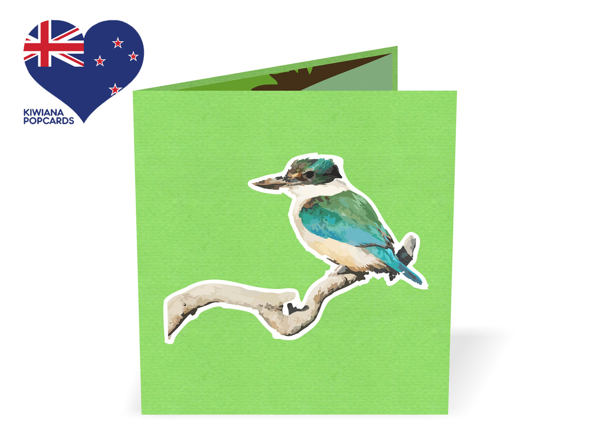 New Zealand Sacred kingfisher Pop-Up Card