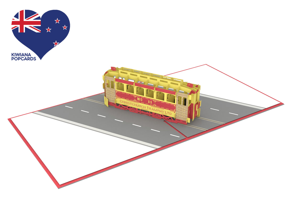Christchurch Tram Pop-Up Card