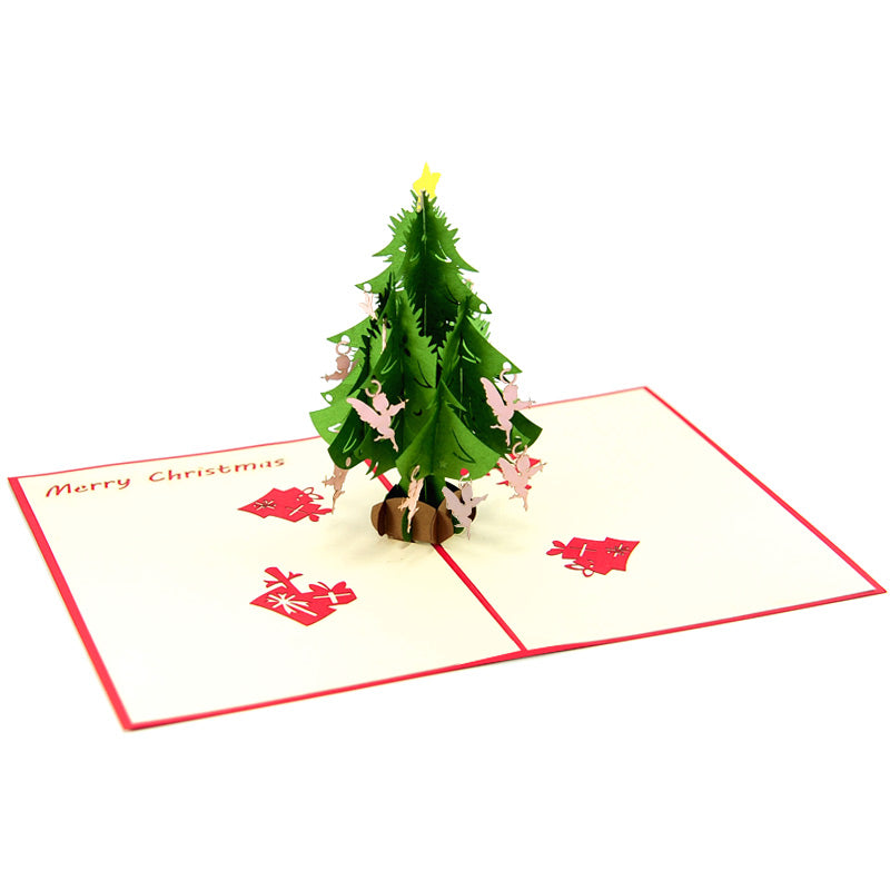 Christmas tree Pop-Up Card - Snow Flakes