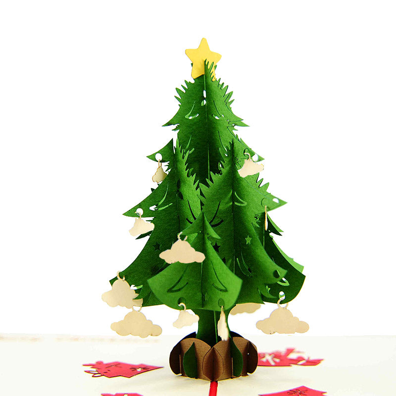 Christmas Tree Pop-Up Card - Snow Flakes