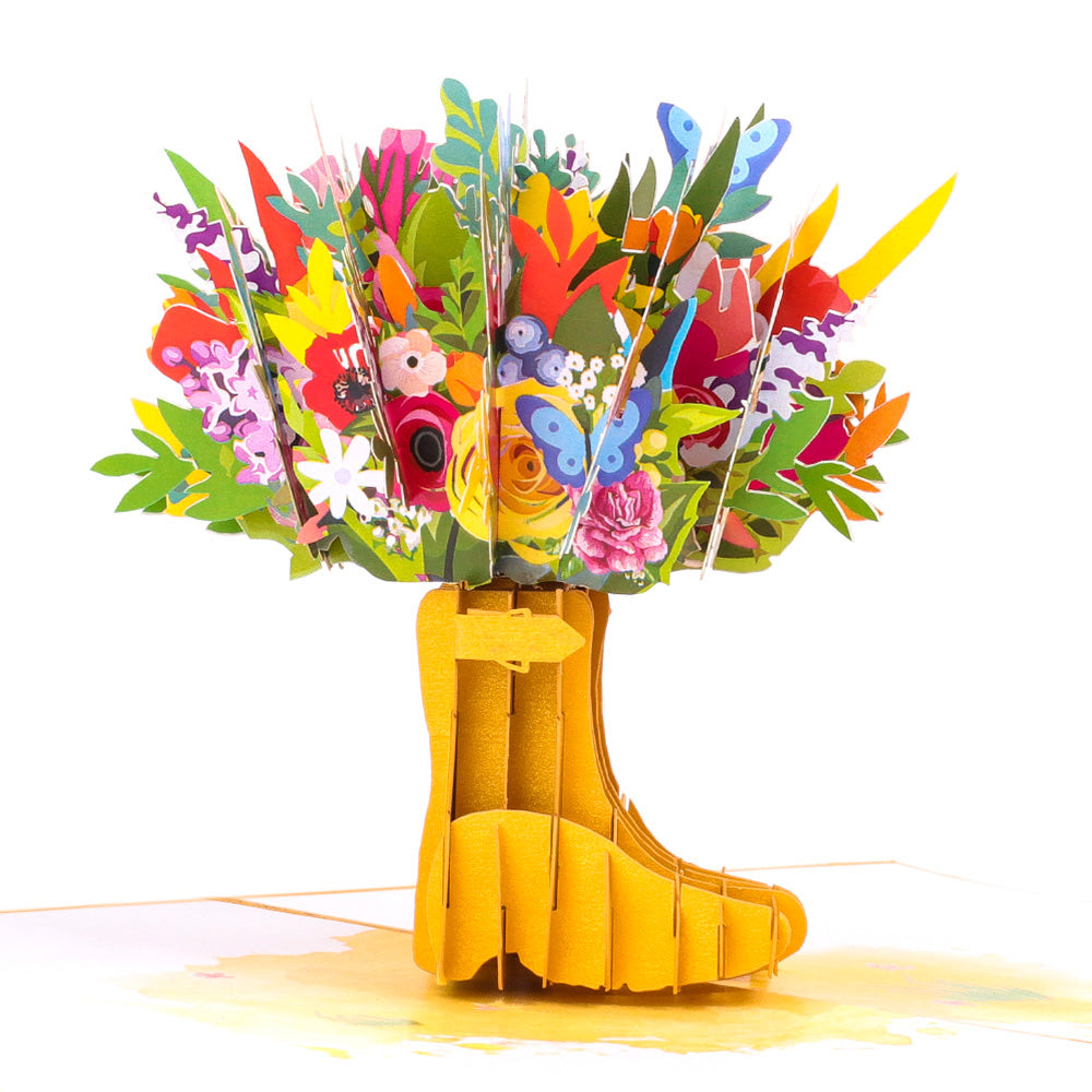 Flower in Boots Pop-Up Card