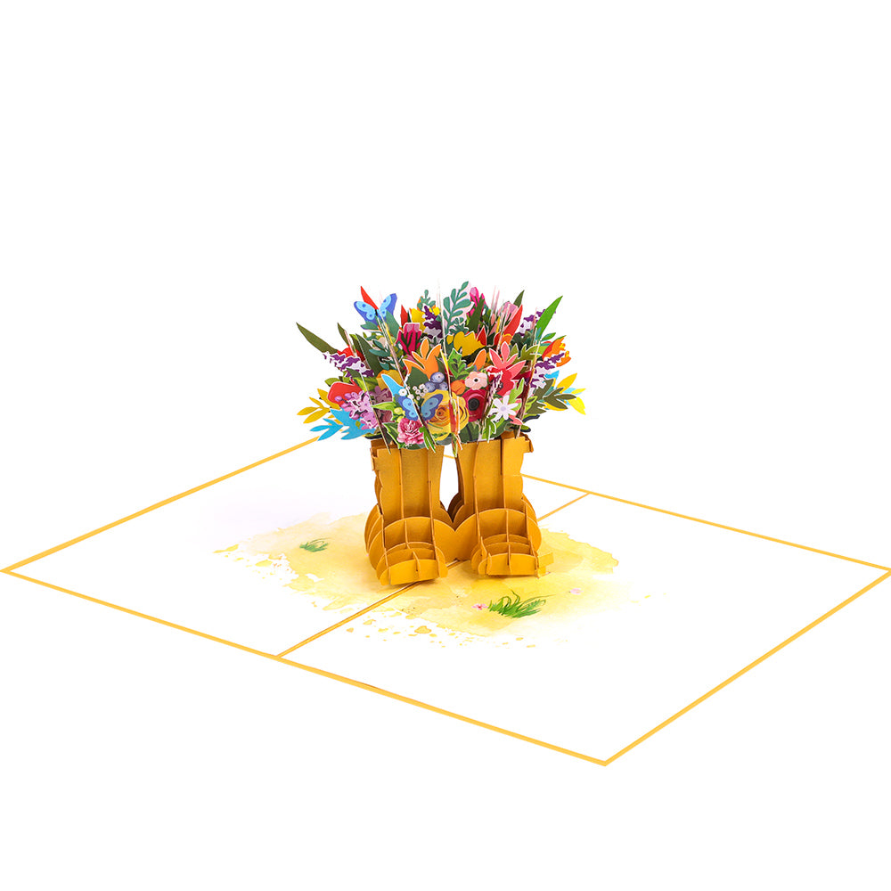 Flower in Boots Pop-Up Card