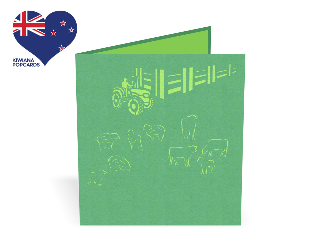 Sheep and Beef Farm Pop-Up Card