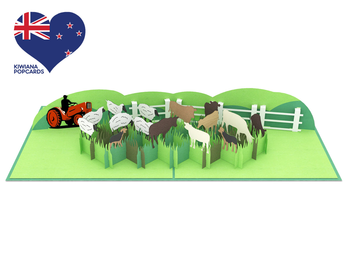 Sheep and Beef Farm Pop-Up Card