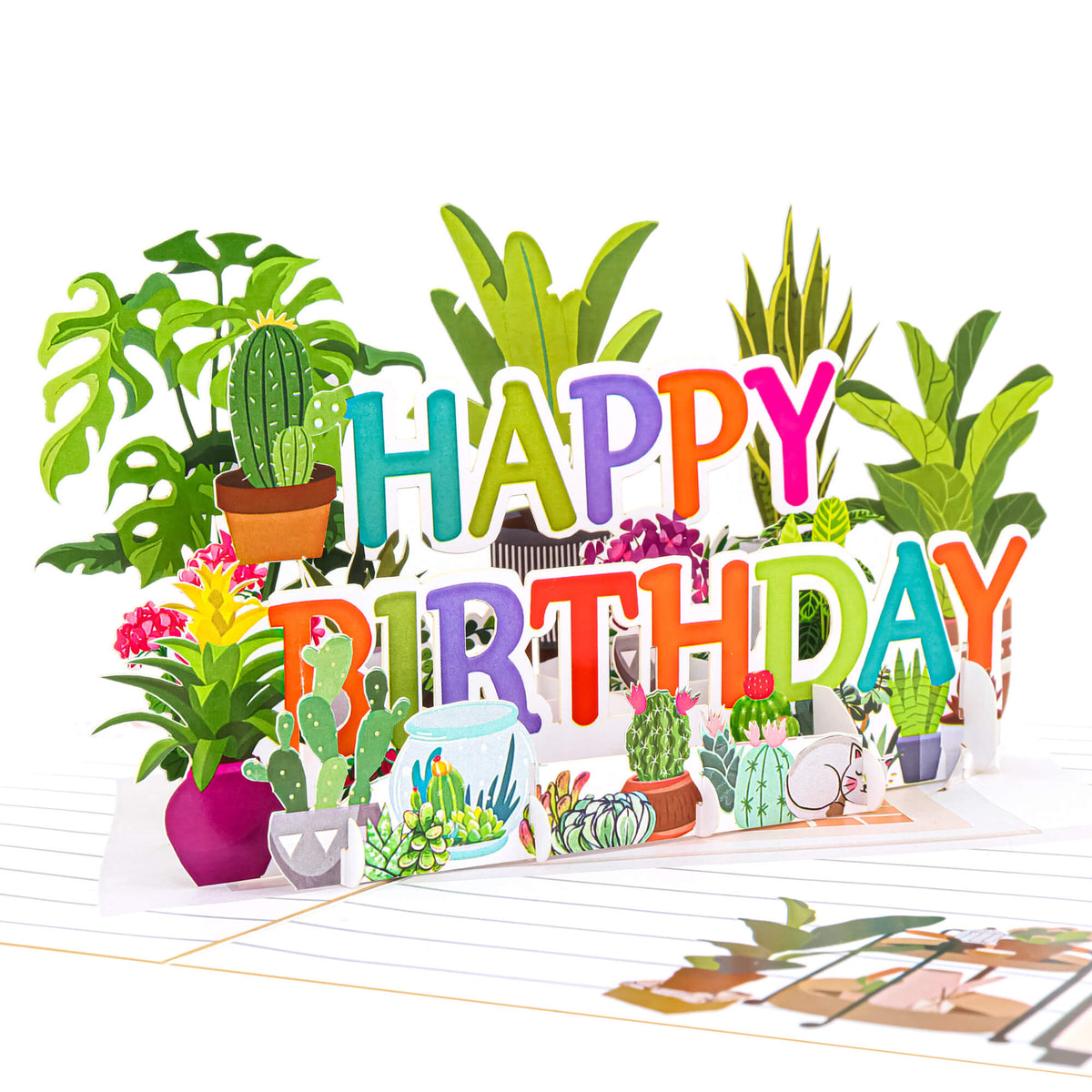 Happy Birthday Plants Pop-Up Card