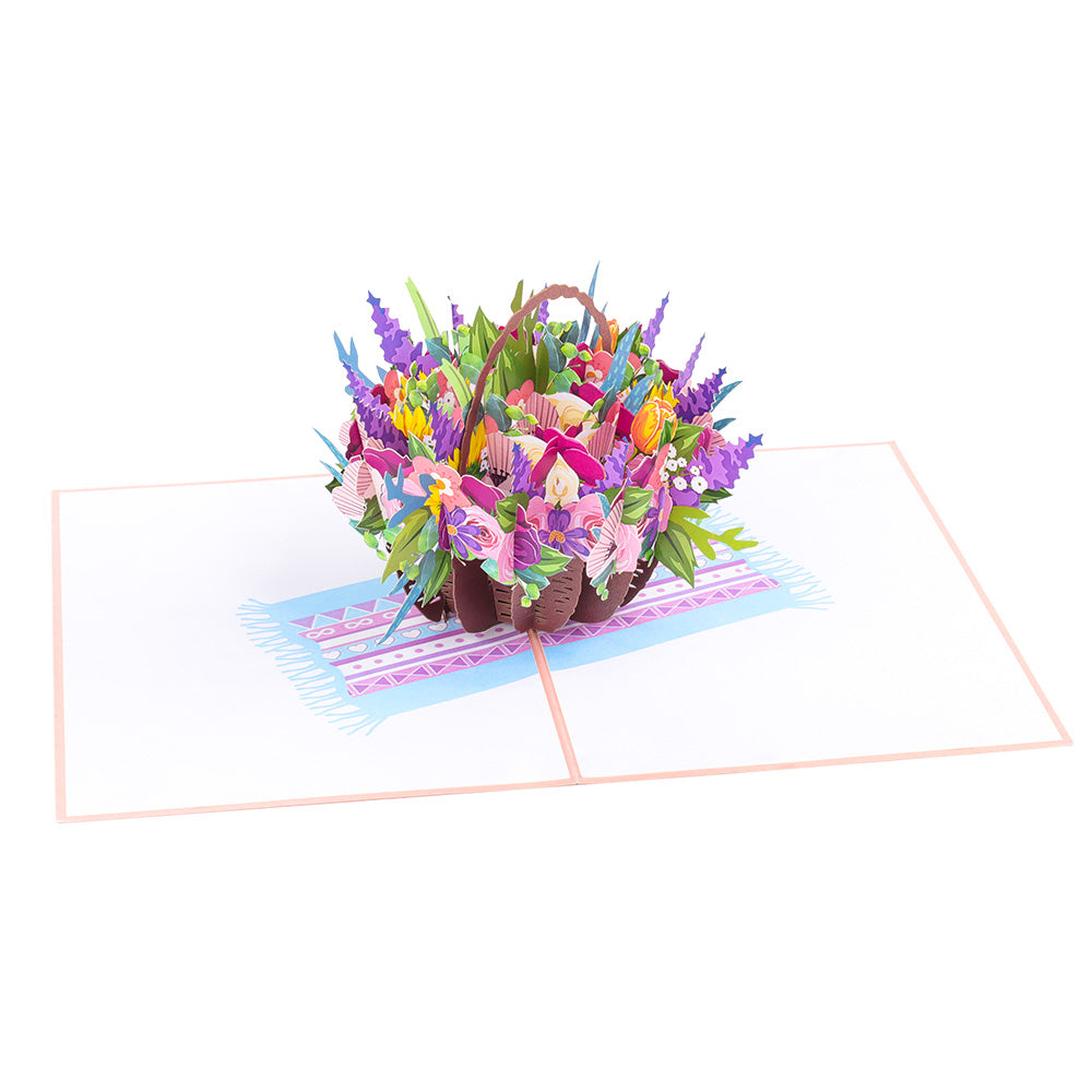 Basket of Flowers Pop-Up Card
