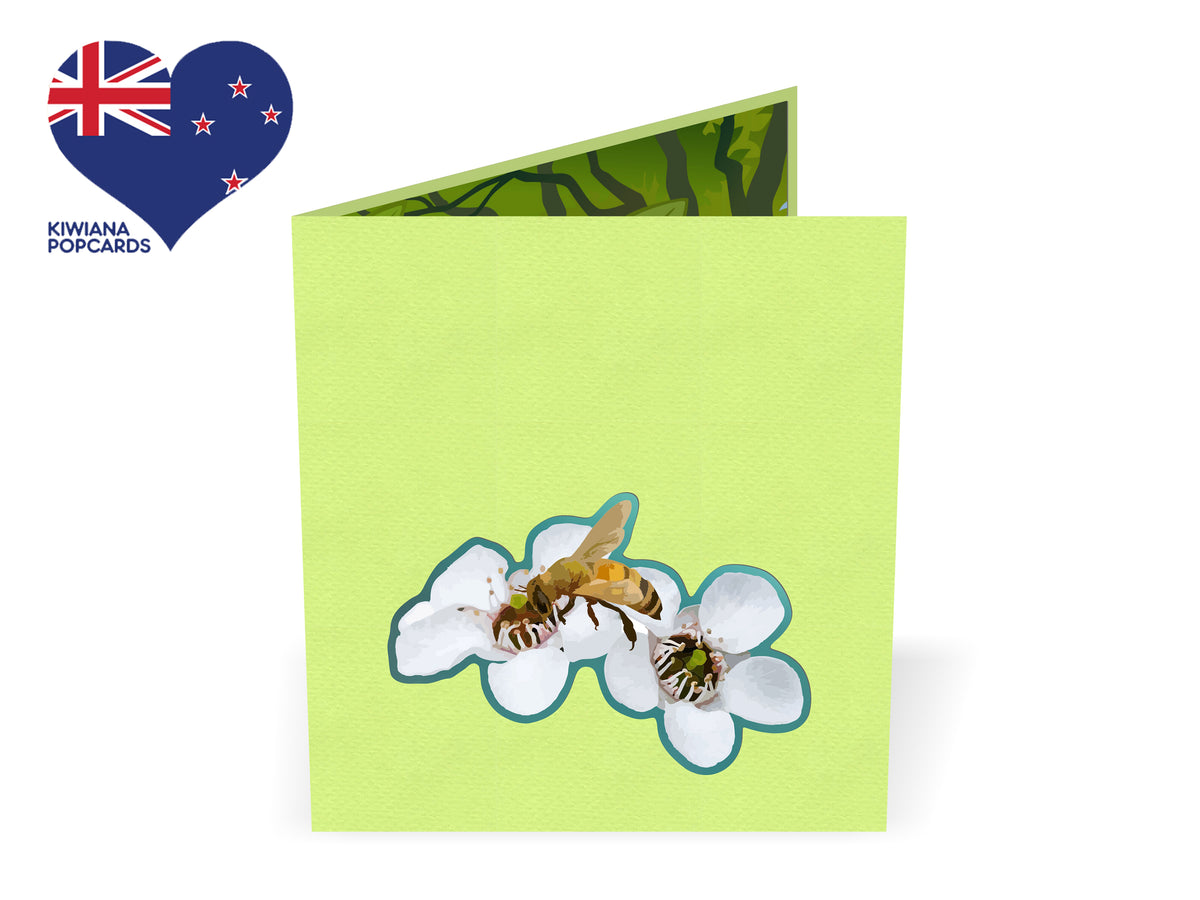 Bees and Manuka Flower Pop-Up Card
