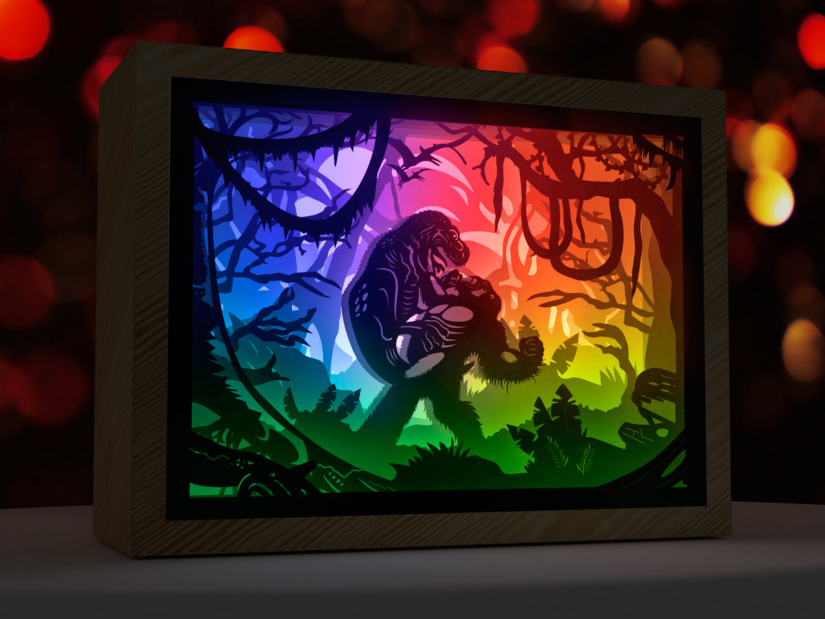 King Kong 3D Papercut Lightbox