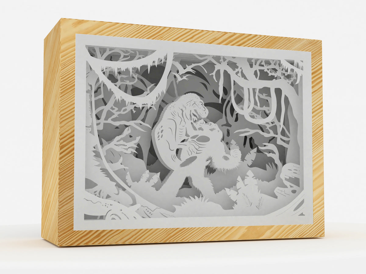 King Kong 3D Papercut Lightbox