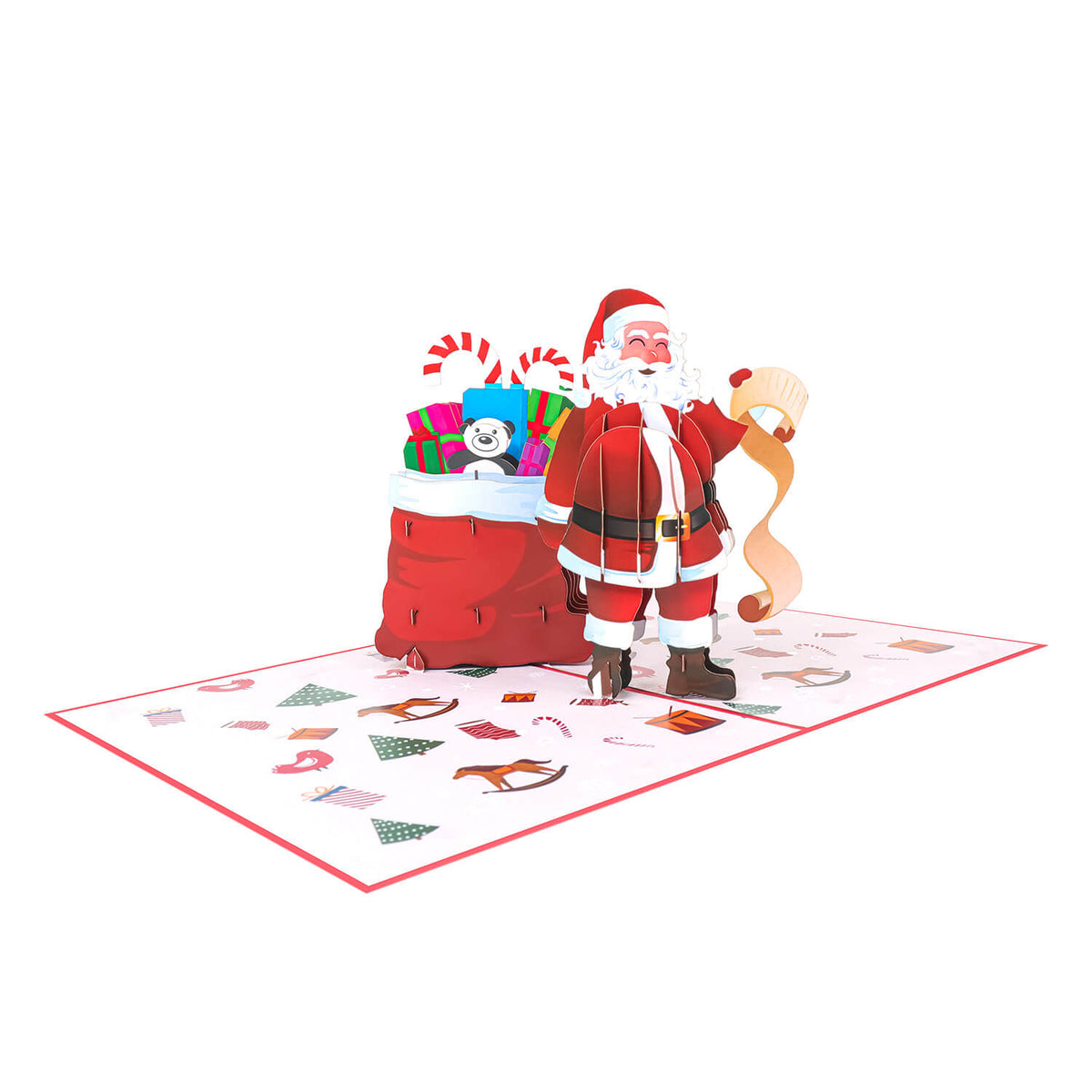 Santa With Christmas Toy Bag Pop-Up Card